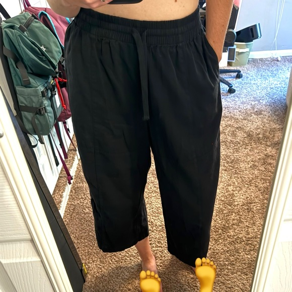 Lucy & Yak Chuck Wide Leg Cotton Trousers in Black Size Medium - Picture 2 of 5